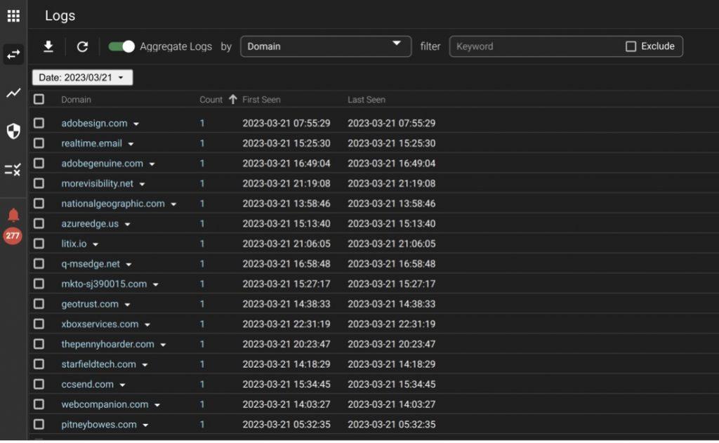 UltraDDR Portal - Aggregate Logs Count