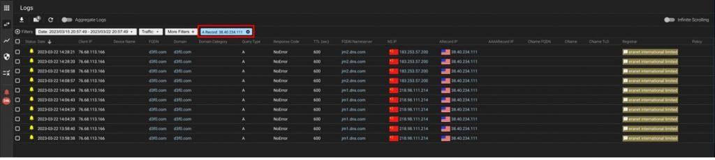 UltraDDR Portal - Query Logs